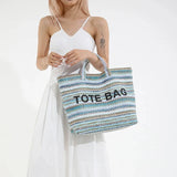 Capri Woven Rainbow Tote Bag