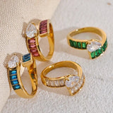 Colorful Cubic Zirconia Wrap Ring