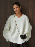 Ciera Oversized Fuzzy V-Neck Sweater