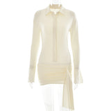 Kasey Ruched Knot Patchwork Polo Mini Dress