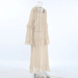 Carolina Ruffle Chiffon Boho Maxi Dress