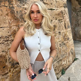 Elina Knitted Vest Cropped Top