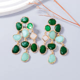 Cassi Colorful Gemstone Tassel Drop Earrings