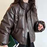 Vilma Faux Leather Puffer Jacket