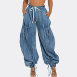 Caelan Denim Cargo Jogger Pants