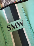 Delma YOUR Initials Monogram Stripe Neoprene Tote