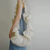 LIna Polka Dot Ruffle Scrunch Shoulder Bag