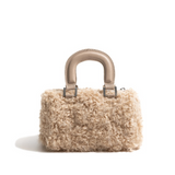 Ona Faux Lambs Wool Mini Bowling Handbag