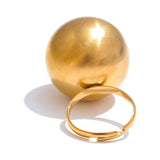 Jumbo 18K Golden Ball Cocktail Ring