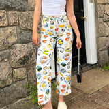 Marie Fun Graphic Print Cropped Casual Jeans