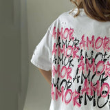 Amor Oversized Graphic T-Shirts