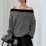 Matilde Stripe Off Shoulder Knit Top