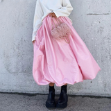 Alexine Valance Hem Flare Satin Skirts - 3 Colors