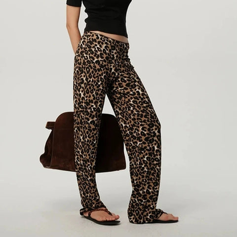 Carly Leopard Ribbed Leggings Pants