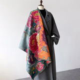 Elegant Floral Cashmere Shawl Scarves