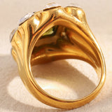 Green Zircon Flower Cocktail Ring