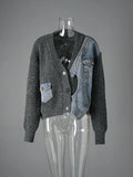 Molly Denim Patchwork Gray Cardigan
