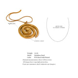 Gold Spiral Medallion Pendant Necklace