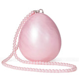 Niew Pink Acrylic Pearlescent Egg Evening Clutch