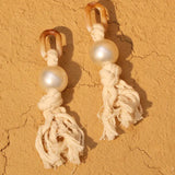 Amana Pearl and Rope Statement Tassel Earrings