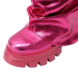 Payton Space Metallic Slouchy Lug Sole Boots