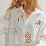 Maja Eyelet Embroidered Cotton Shirt