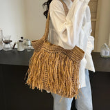 Andreia Long Tassel Straw Bag