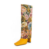 Ethiene Floral Upper Knee High Boots