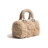 Ona Faux Lambs Wool Mini Bowling Handbag