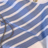 Keith Stripe Knit High Neck Tank Top