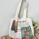 Van Gogh Painting and Memo Canvas Totes