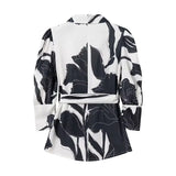 Valerina Elegant Floral Puff Shoulder Blazer