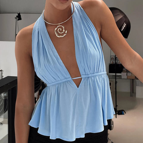 Mariana Plunge V-Neck Halter Tops