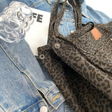 Jumbo Leopard Prints Shoulder Canvas Bags