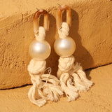 Amana Pearl and Rope Statement Tassel Earrings