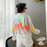 Dream Sequin Eye Bomber Jacket