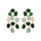 Cassi Colorful Gemstone Tassel Drop Earrings
