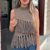 Talia Tassel Fringe Sleeveless Sweater