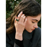 Green Natural Malachite Stone Open Ring