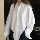 Bente Irregular Hem Oversized Shirt Blouse