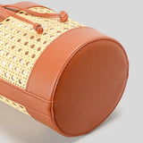 Nila Faux Leather Rattan Mini Bucket Bag