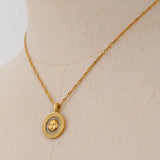 Golden Soleil CZ Medallion Necklace