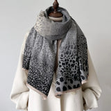 Luxe Ombre Leopard Print Woolen Scarves