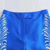 Ramona Blue Printed Wide Leg Pants