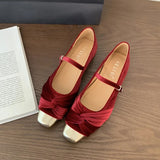 Tierry Cap Toe Ruched Velvet Ballet Pumps