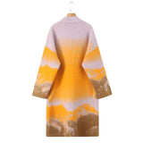 Natasha Tie Dye Print Fuzzy Sweater Cardigan Coat