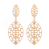 Crystal Leaf Web Drop Earrings