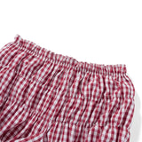 Pepa Ruched Red Plaid Shorts