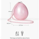 Niew Pink Acrylic Pearlescent Egg Evening Clutch