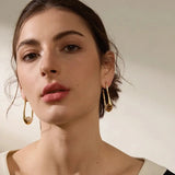 Ilana Pearl Oval Hoop Earrings